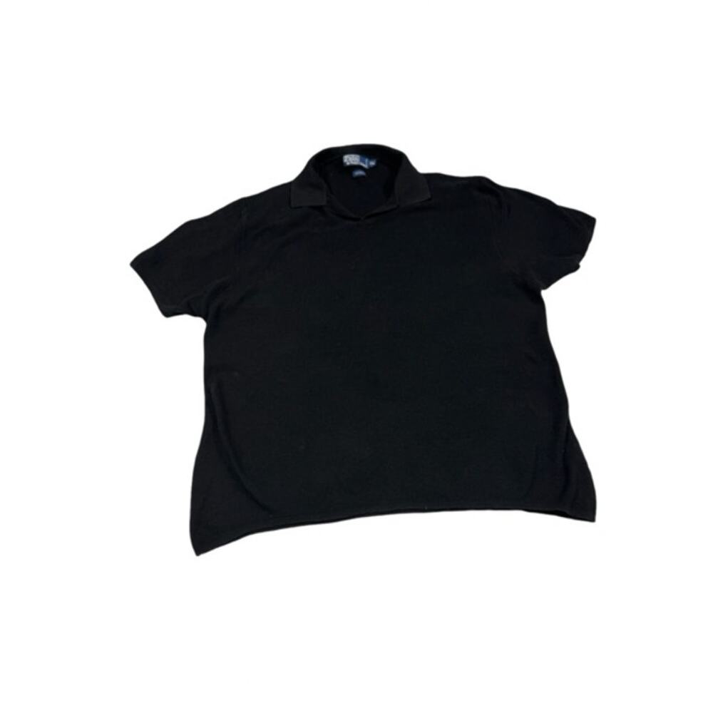 Polo Ralph Lauren Mens XXL Black Cotton Short Sleeve Knit Polo Shirt